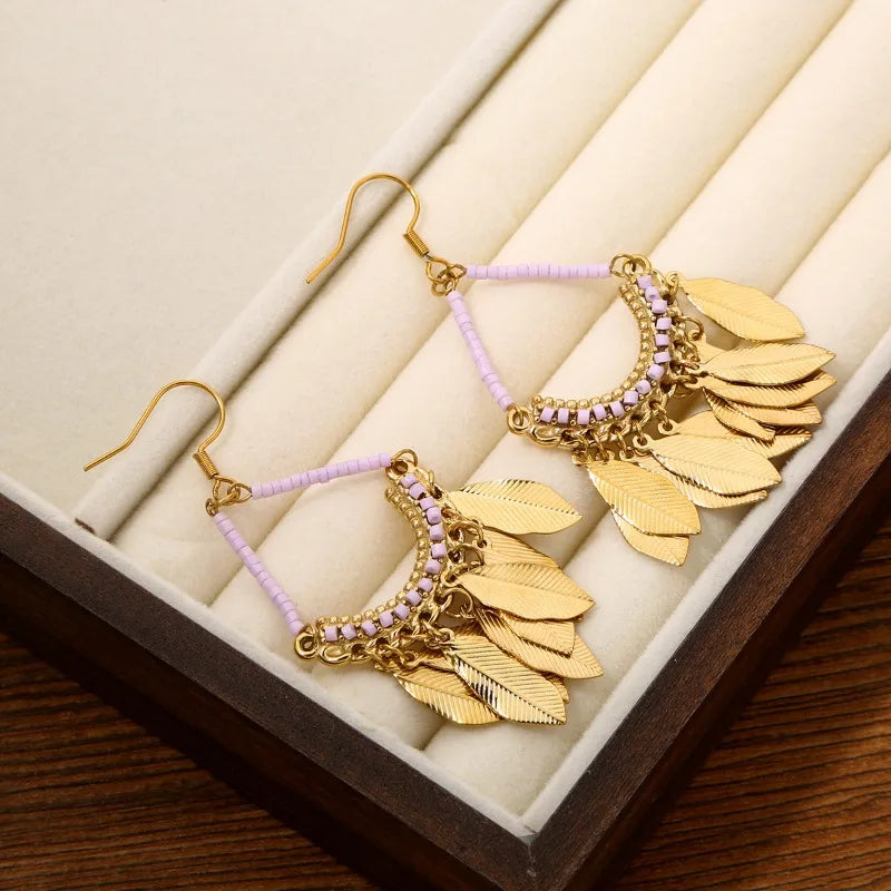 Meiyang MEIYANG [] Miaojiang Earrings, Ethnic Style Round Rings, Fringed Carved Ear Hooks/ear Clips - Friday