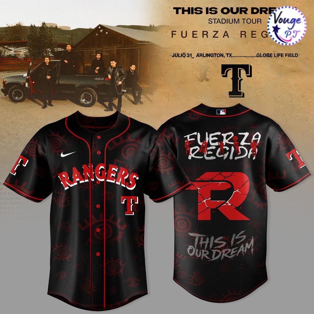 Texas Rangers x Fuerza Regida – This Is Our Dream Stadium Tour 2026 Baseball Jersey 