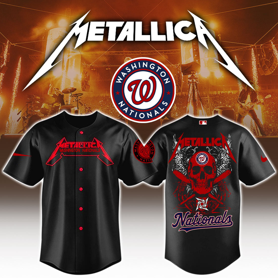 Washington Nationals MLB Metallica Jersey 
